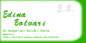 edina bolvari business card
